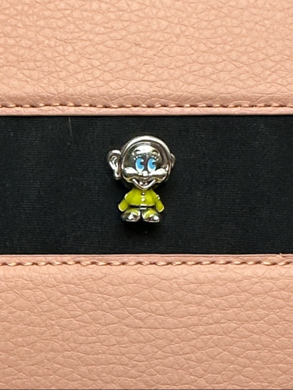 Pandora Silver Character Charm with Lime Green Enamel and Bright Blue Eyes